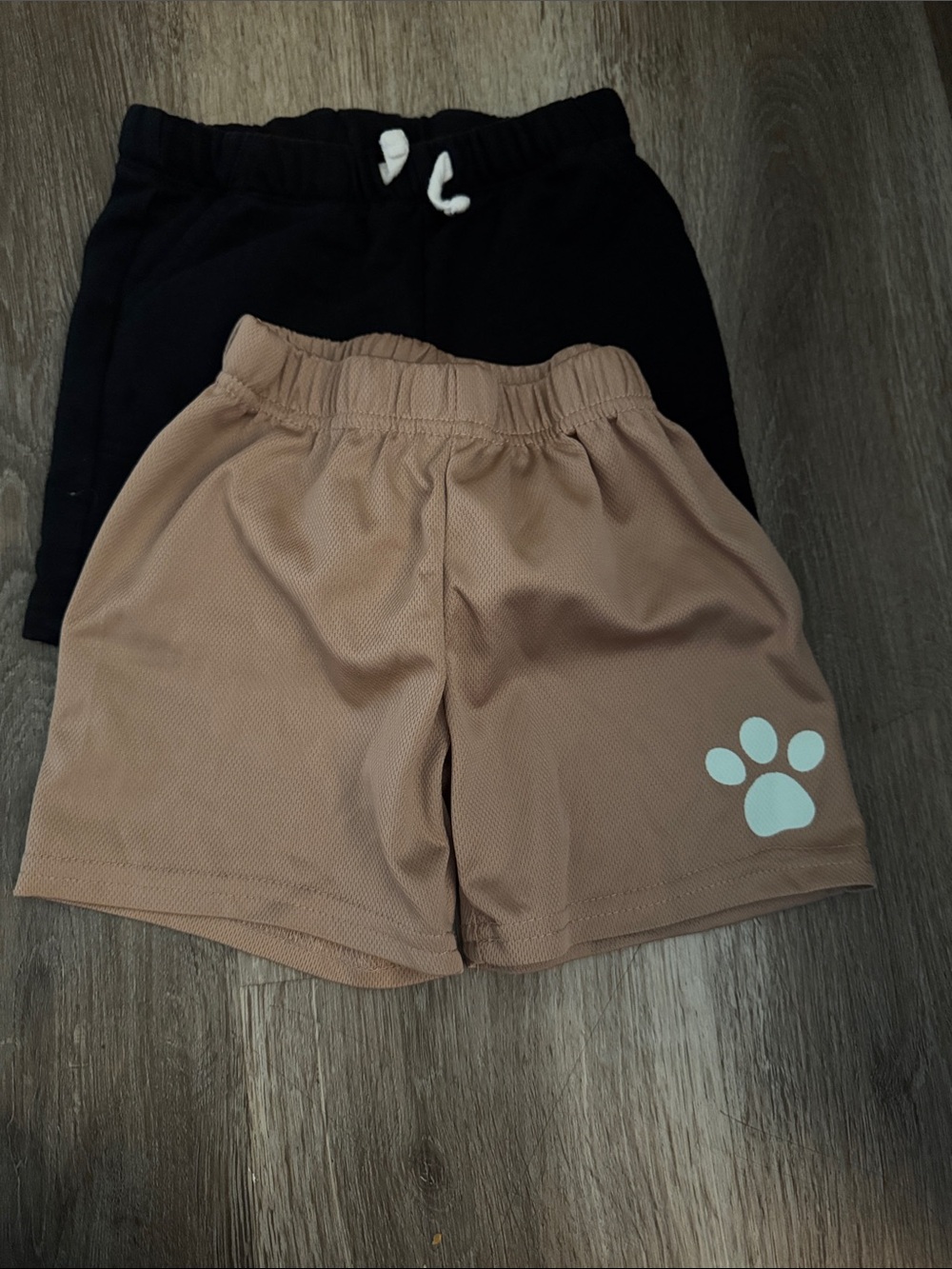 Cat & Jack Brown and Black Kids Shorts Set with Paw Print